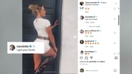 George Kittle’s wife Claire's comment on Hanna Cavinder's post (Image Credit: Instagram)